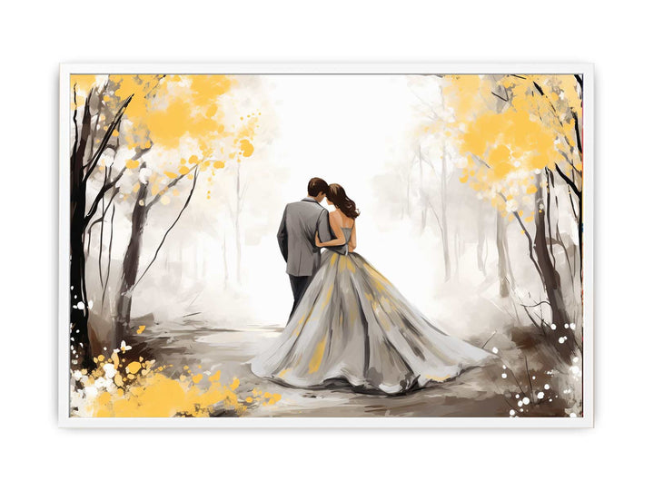 Golden Fall Love Art Framed Print