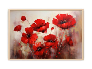Red Flower Art Painting   Streched canvas