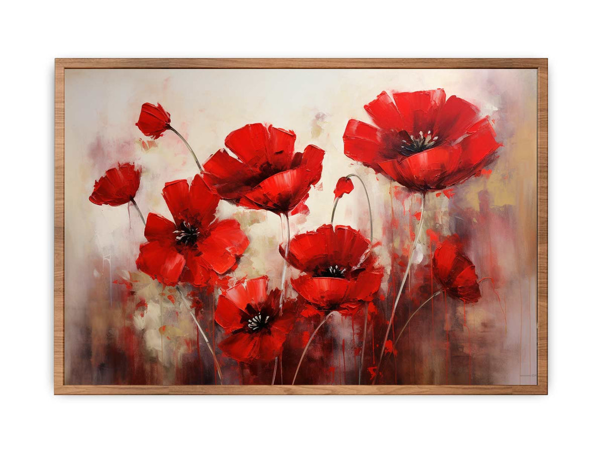 Red Flower Art Painting  Poster