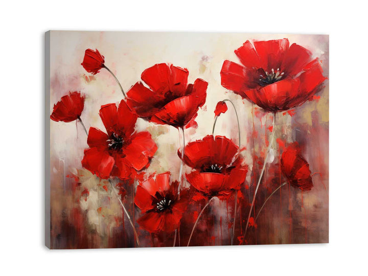 Red Flower Art Painting