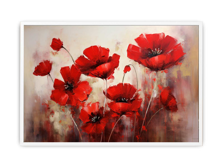 Red Flower Art Painting  Framed Print