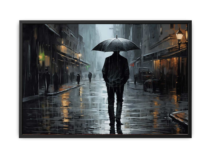  Man Umbrella Art Painting  