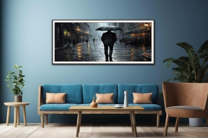  Man Umbrella Art Painting  