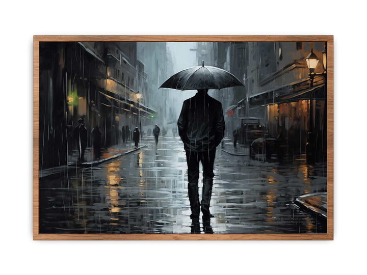  Man Umbrella Art Painting  