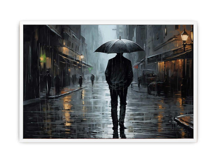  Man Umbrella Art Painting   Canvas Print