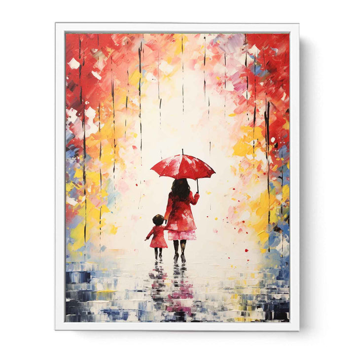 Kid Umbrella Art Painting   Canvas Print