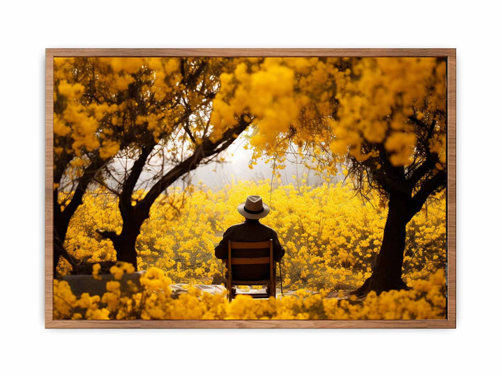 Me & Yellow Flowers in Autumn Poster