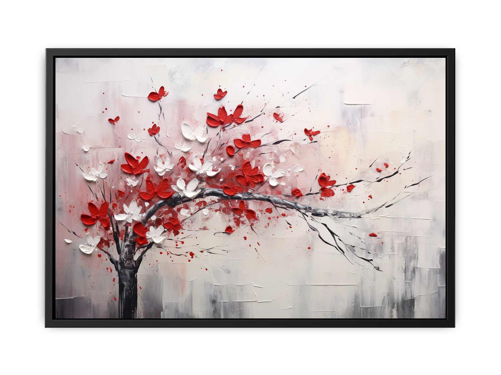 Red White Tree Abstract  Canvas Print