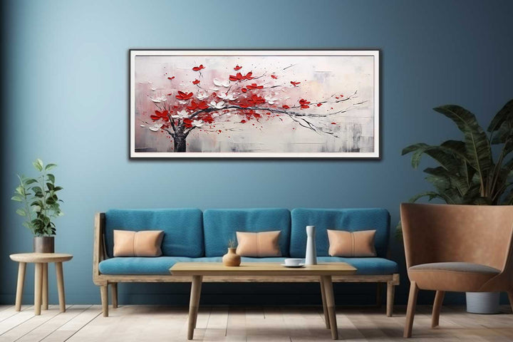 Red White Tree Abstract Painting