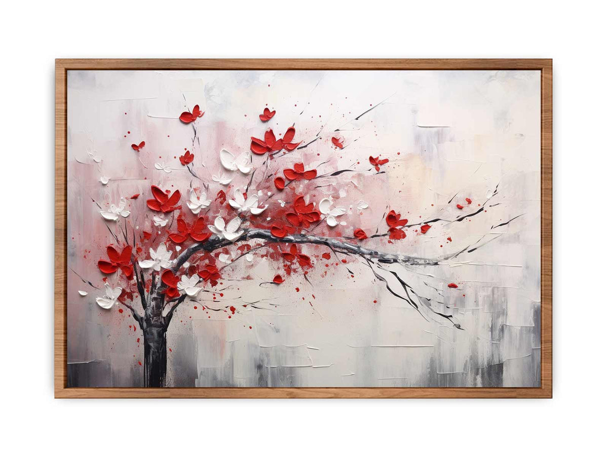 Red White Tree Abstract Poster