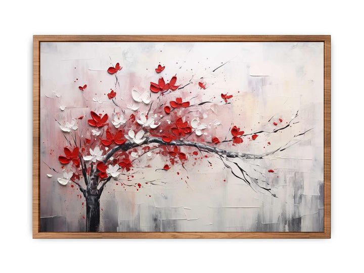 Red White Tree Abstract Poster