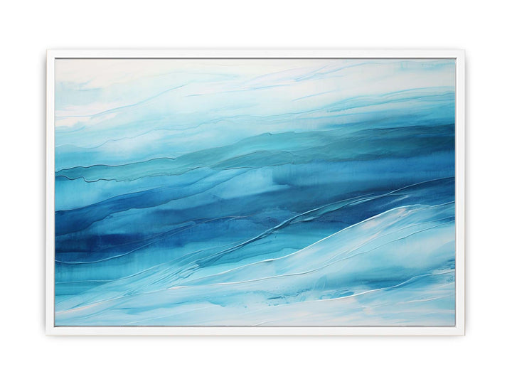 Blue Abstract Layer  Framed Print