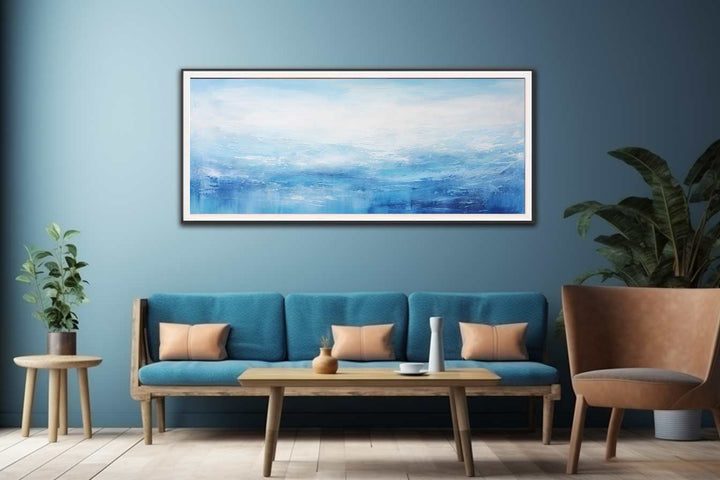 White Blue Abstract Painting