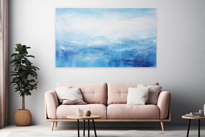 White Blue Abstract Painting