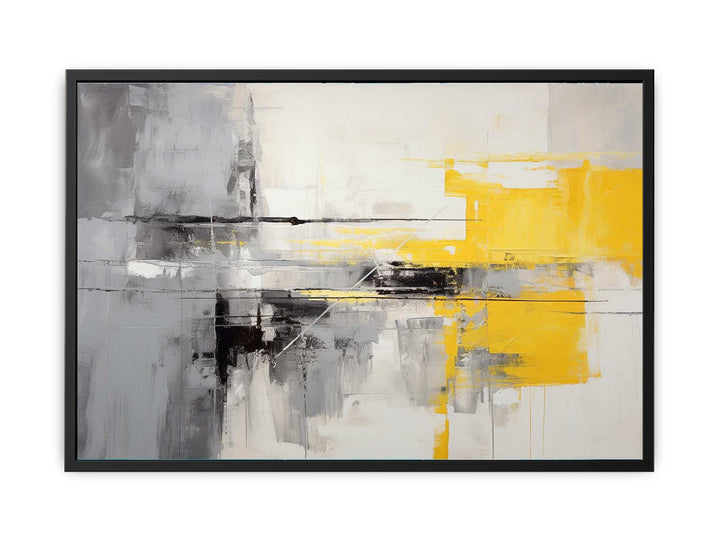 Grey Yellow  Abstract  Canvas Print