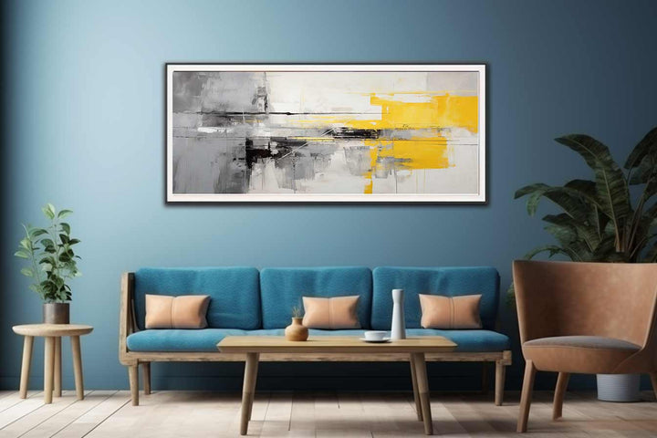 Grey Yellow  Abstract Painting