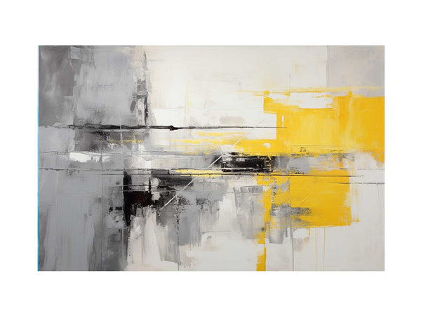 Grey Yellow  Abstract