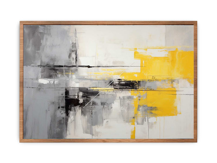 Grey Yellow  Abstract Poster