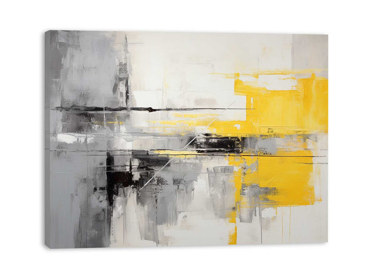 Grey Yellow  Abstract Painting