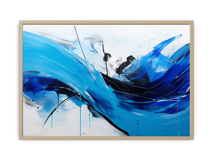 Black Blue Art Painting  Framed Print