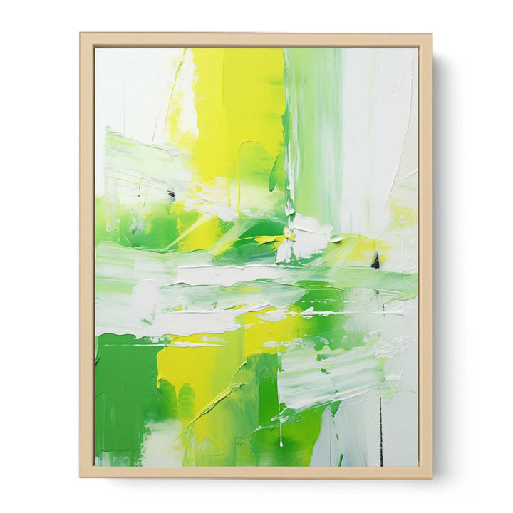 Green Yellow Abstract  Streched canvas