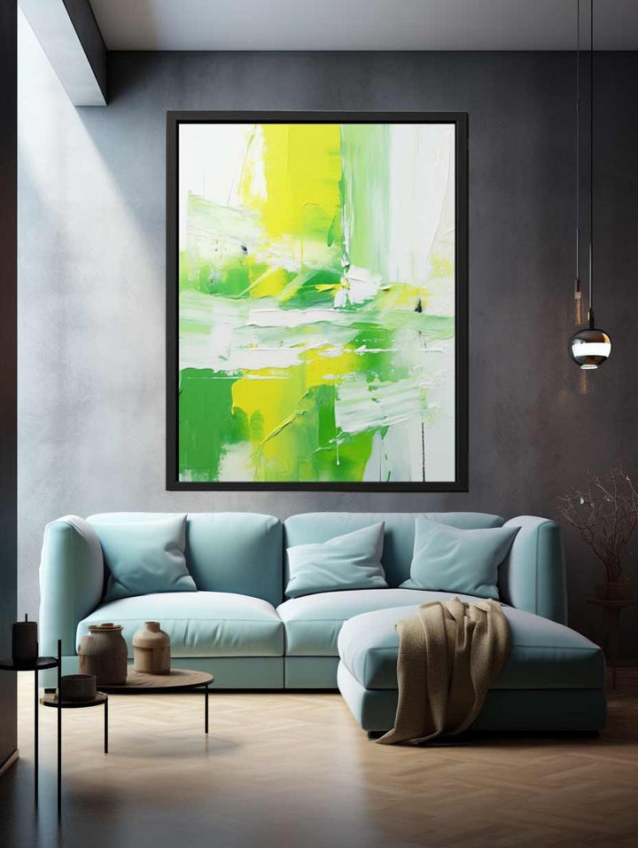 Green Yellow Abstract Painting