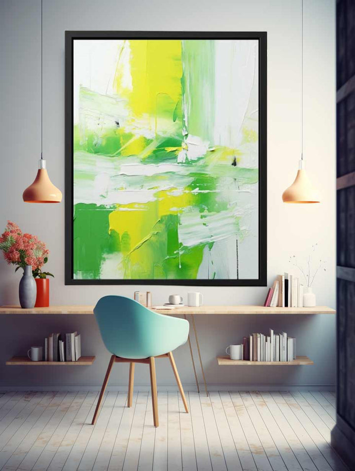 Green Yellow Abstract Painting