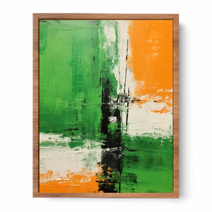 Brown Green Abstract  Streched canvas