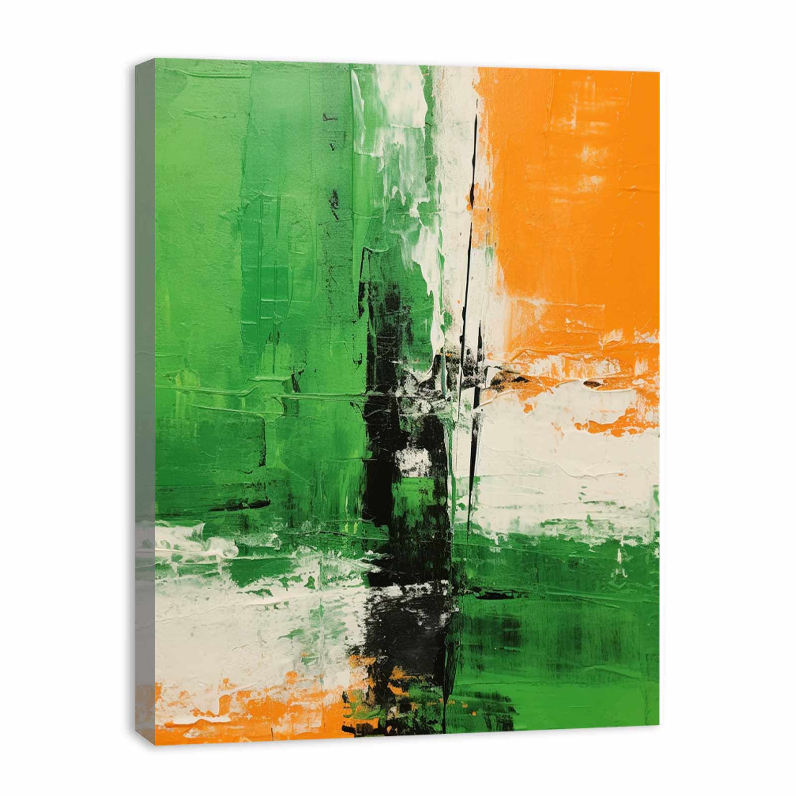 Brown Green Abstract Painting