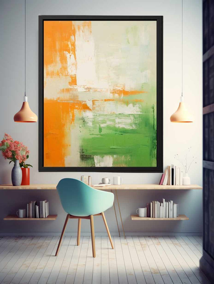 Green Brown Abstract II Painting