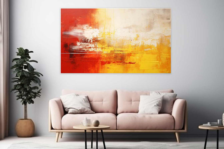 Yellow Red Abstract Painting