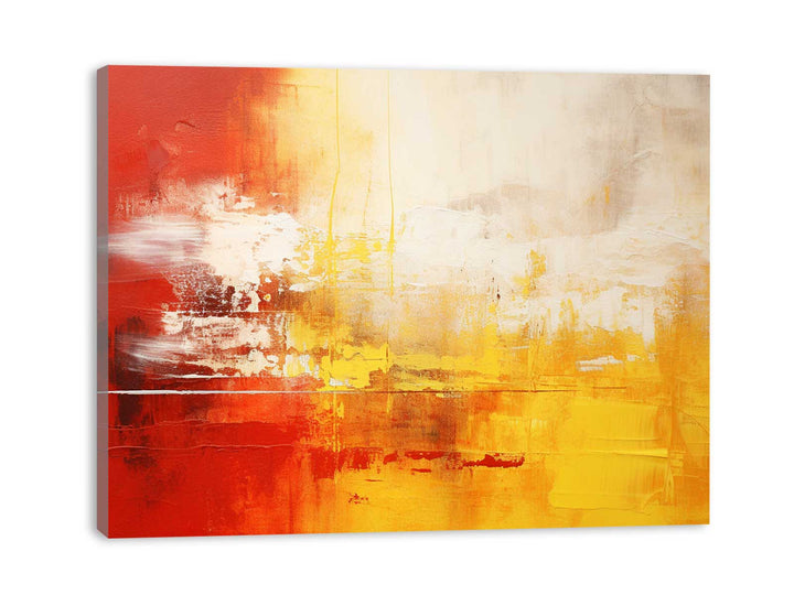 Yellow Red Abstract Painting