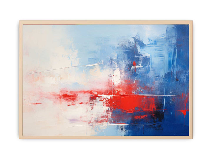 Blue Red Abstract  Streched canvas