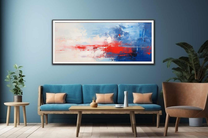 Blue Red Abstract Painting
