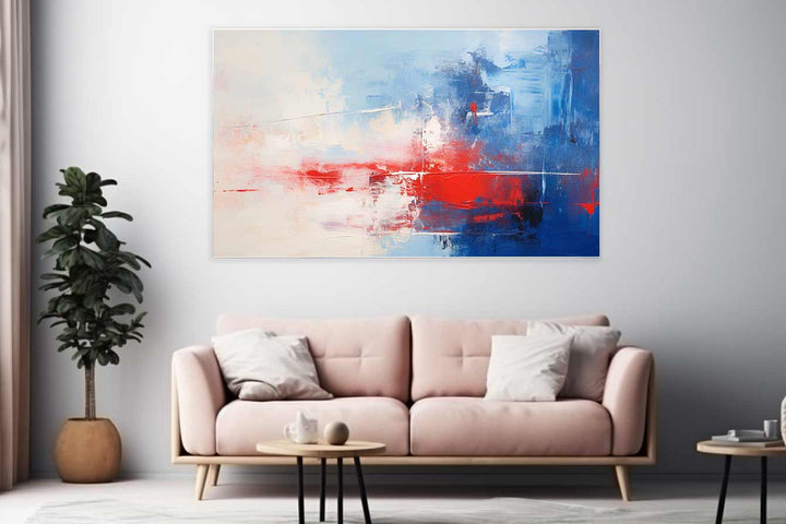 Blue Red Abstract Painting