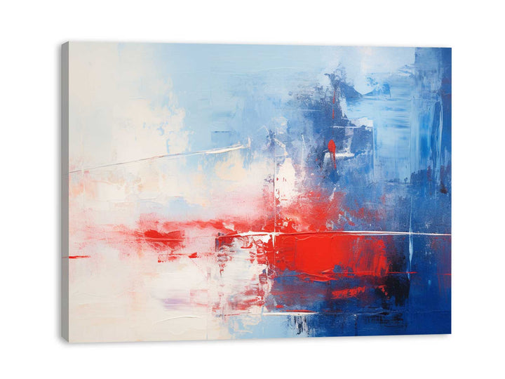 Blue Red Abstract Painting