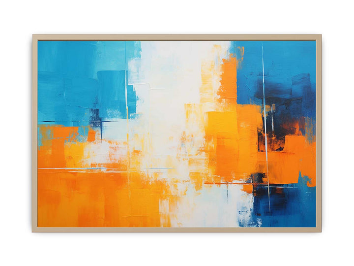 Orange Blue Art Painting Framed Print