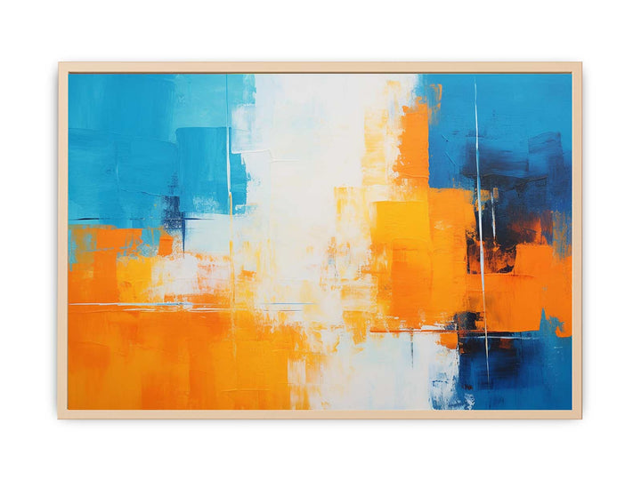 Orange Blue Abstract  Streched canvas