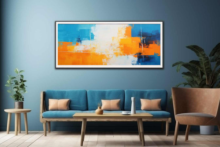 Orange Blue Abstract Painting