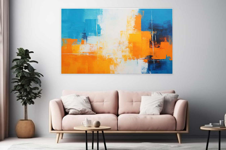 Orange Blue Abstract Painting