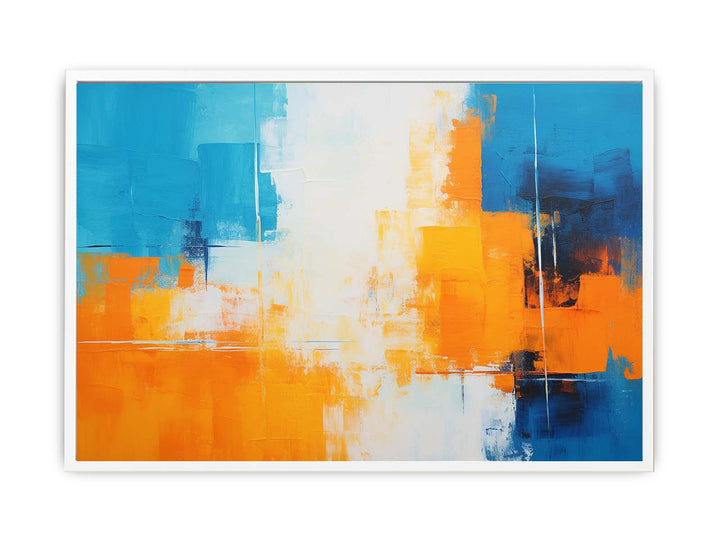 Orange Blue Art Painting  Canvas Print