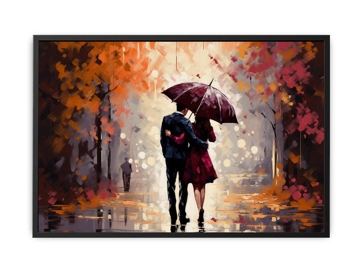 Couple Under Umbrella  Canvas Print
