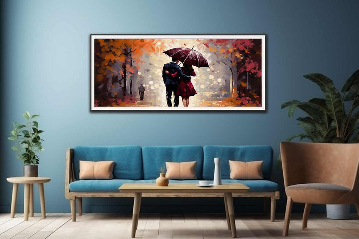 Couple Under Umbrella Painting