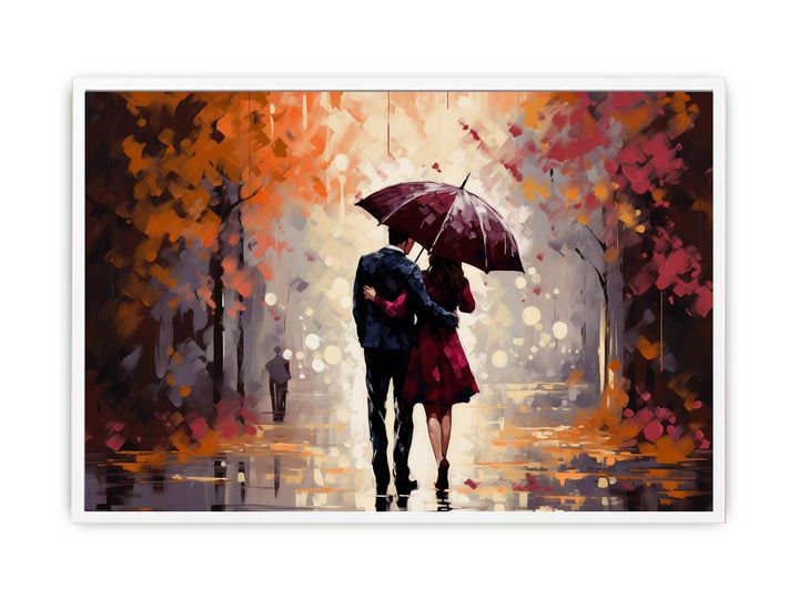 Couple Umbrella Art Painting  Canvas Print