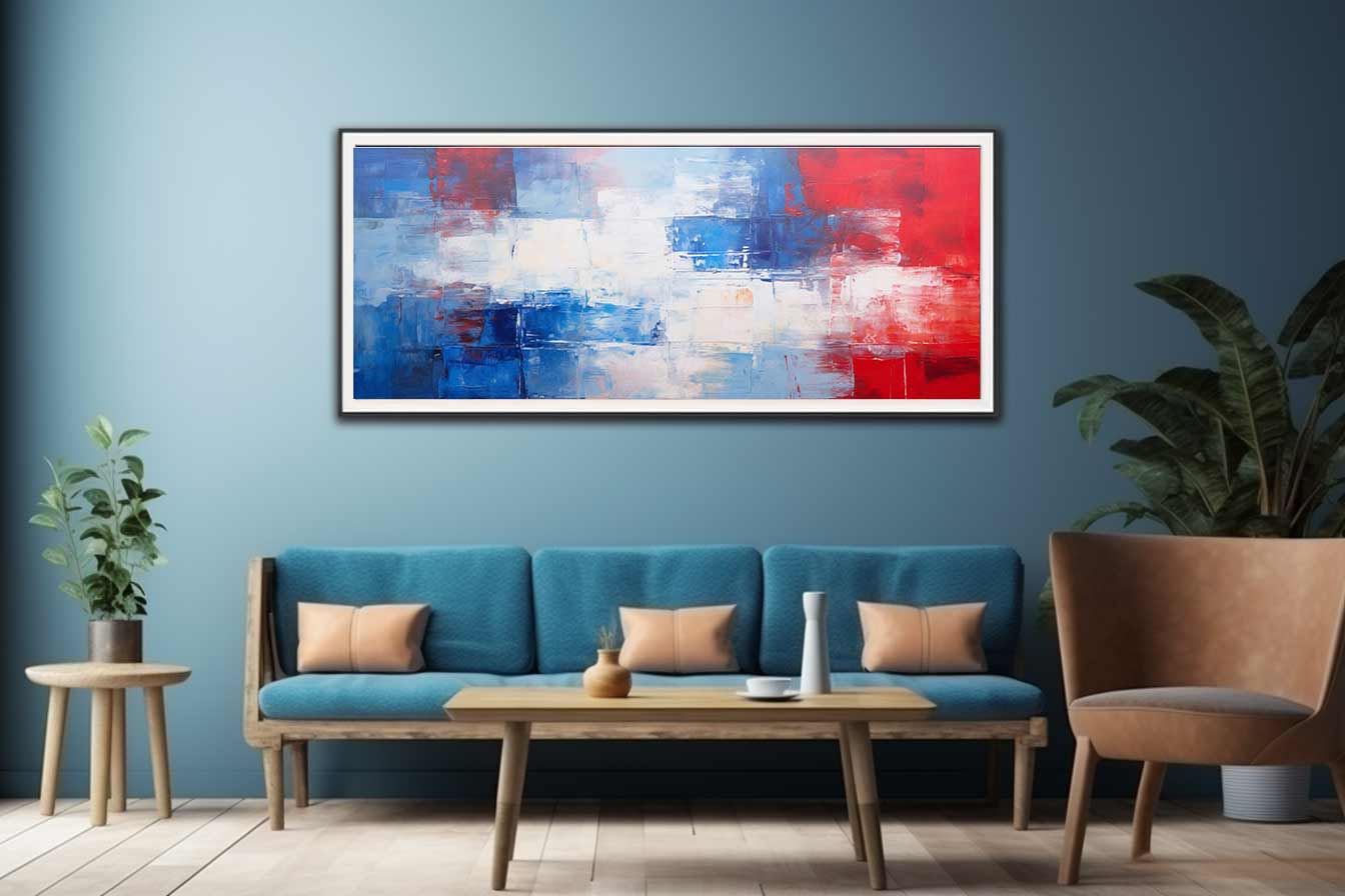 Blue Red  Abstract  Painting