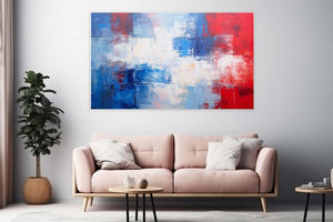 Blue Red  Abstract  Painting