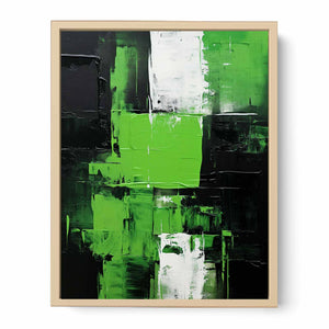 Black Green Abstract  Streched canvas