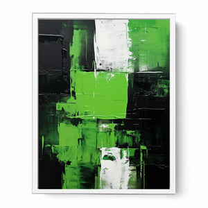 Black Green Abstract Framed Print