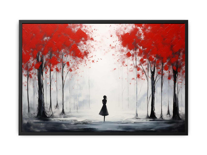 Red Tree Abstract  Canvas Print