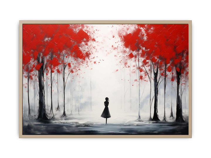 Red Tree Abstract  Art Print